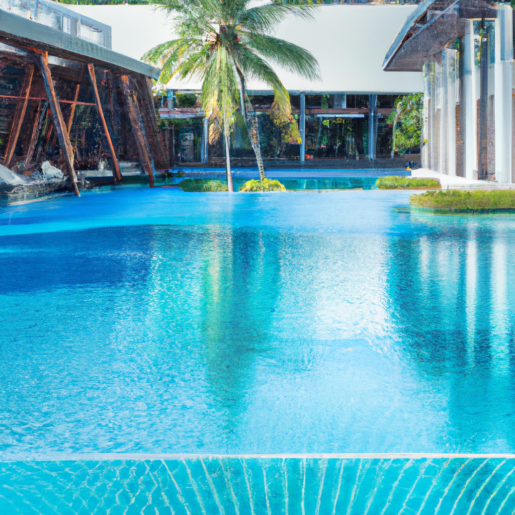 Lignes épurées d'une architecture d'hôtel en Polynésie française